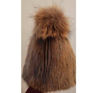 Mink Fur Beanie with Pompom